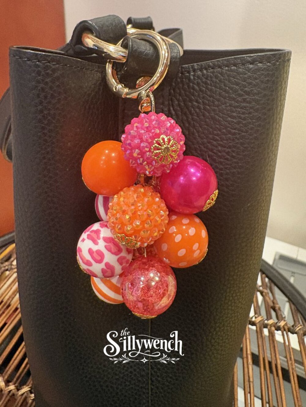 Sunrise Sparkle Bag Charm, gold-toned